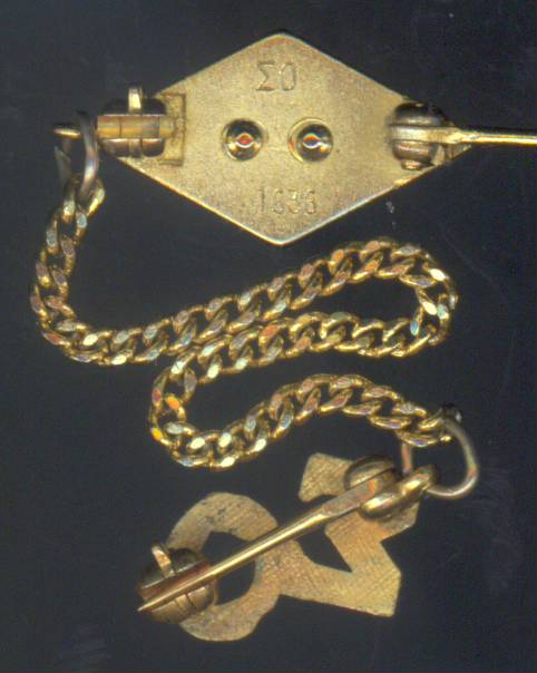 Kappa Delta - Plain Badge with Sigma Omicron Guard